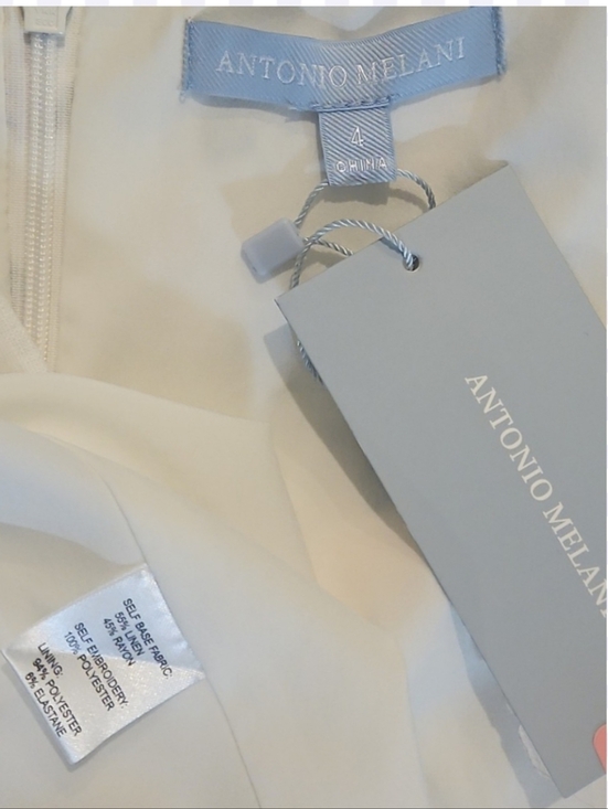 NWT Antonio Melani Halo Floral Embroidered Linen Midi Dress Ivory sz 4 $ 10 - Picture 10 of 12